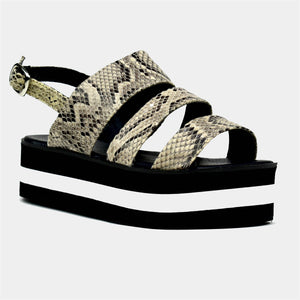 Triple Layered Foam Sole Sandals in Snake