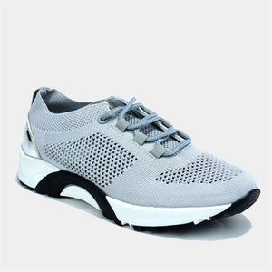 Breathable Basic Knitted Trainer in Grey