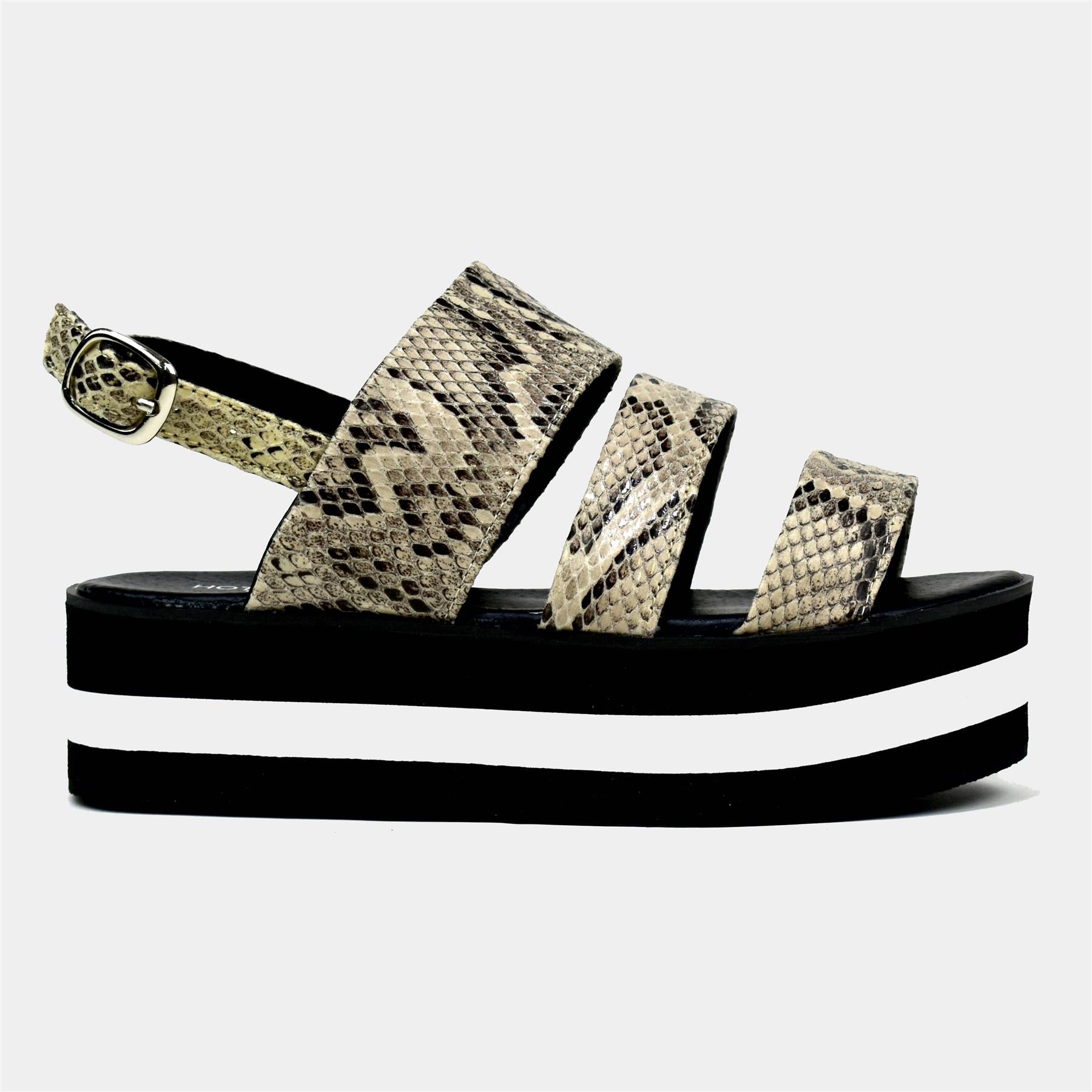 Triple Layered Foam Sole Sandals in Snake