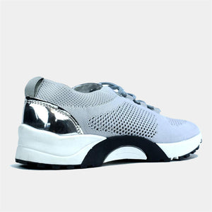 Breathable Basic Knitted Trainer in Grey