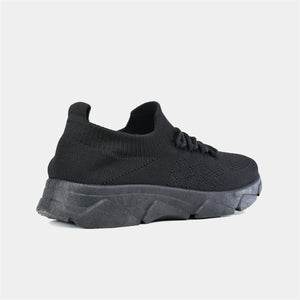 Breathable Knitted Trainer in Black