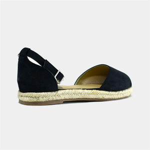 Peep Toe Espadrilles in Black