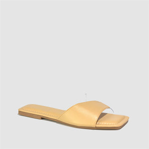 Vinyl Strap Flat Sandal in Nude