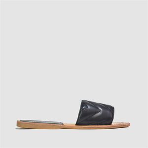 Wood Effect Holiday Sandals in Black