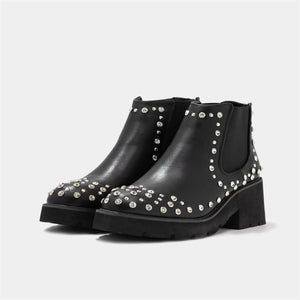 Pointed Toe Diamante Cowboy Boots in Black