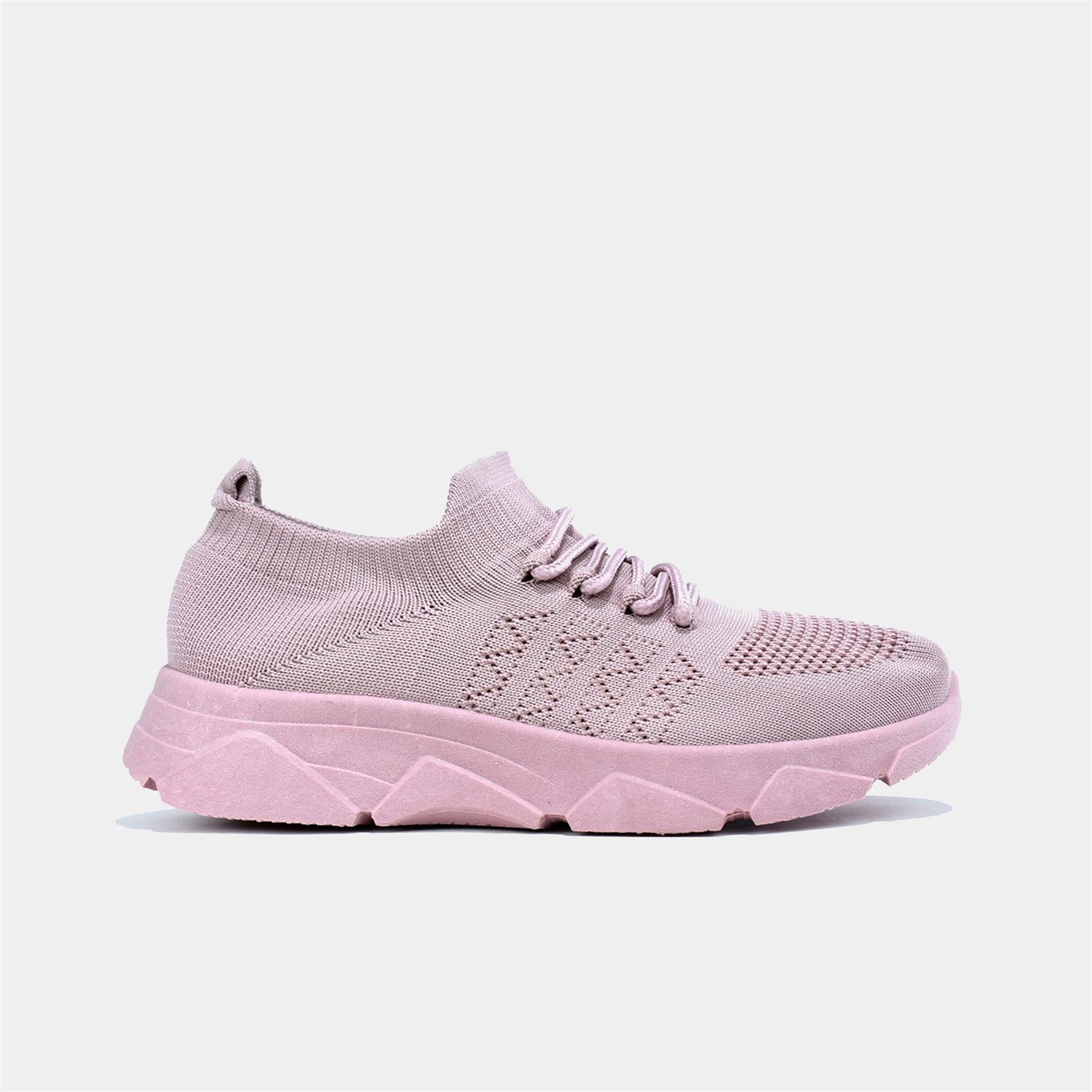 Breathable Knitted Trainer in Pink