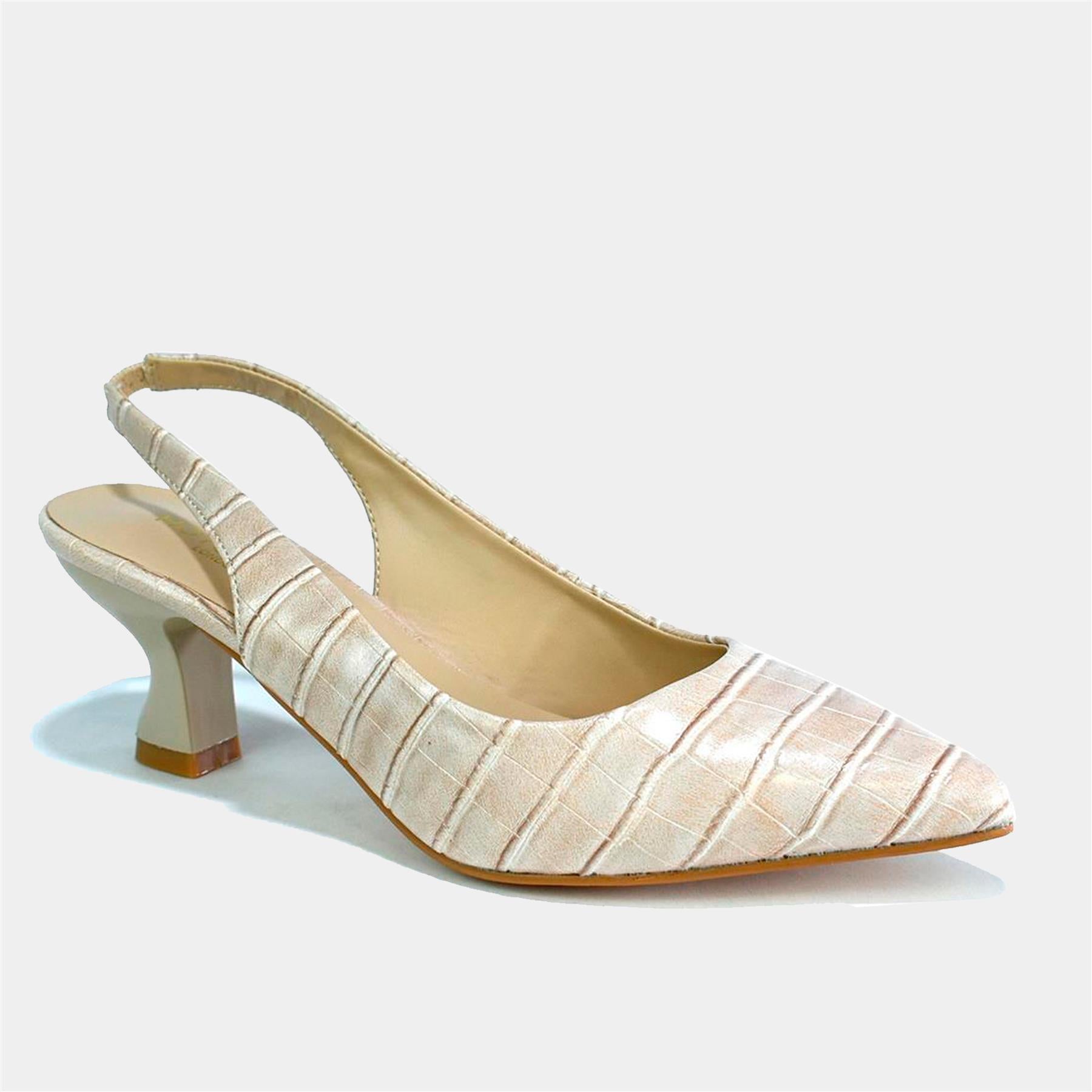 Slingback Kitten Heel Sandal in Nude