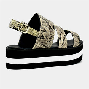 Triple Layered Foam Sole Sandals in Snake