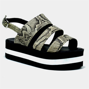 Triple Layered Foam Sole Sandals in Snake