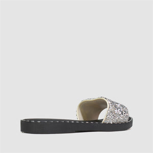 Glitter Glam Flat Slider in Silver