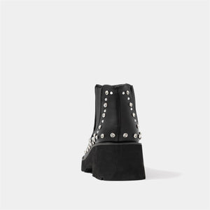 Pointed Toe Diamante Cowboy Boots in Black