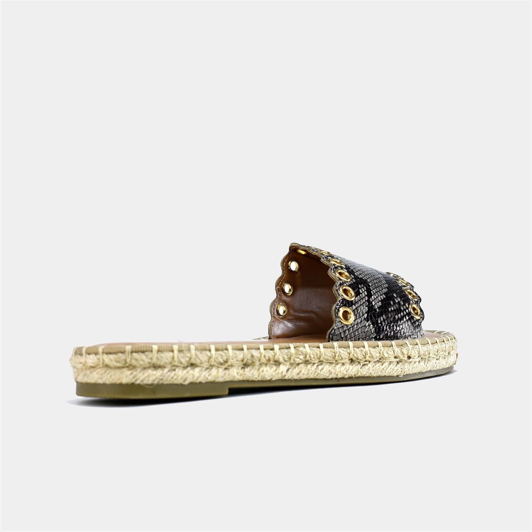 Espadrille Flats in Natural Snake