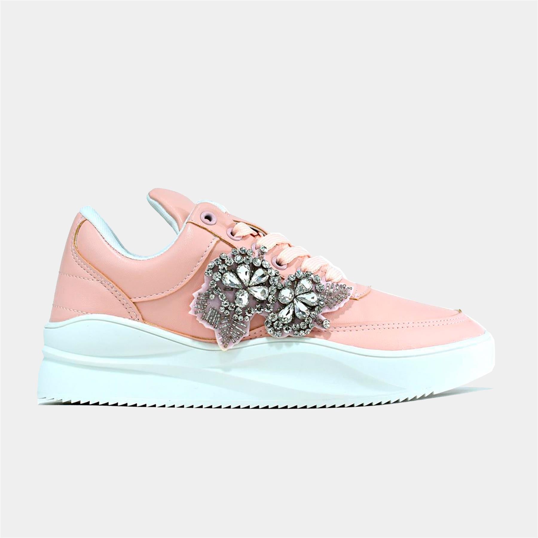 Basic Trainer with Diamante Detail in Pink