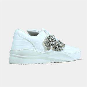 Basic Trainer with Diamante Detail in White