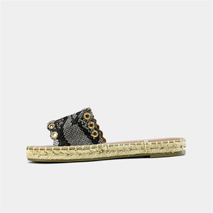 Espadrille Flats in Natural Snake