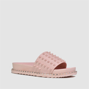 Studded Dual Platform Slider in Pink