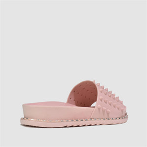 Studded Dual Platform Slider in Pink