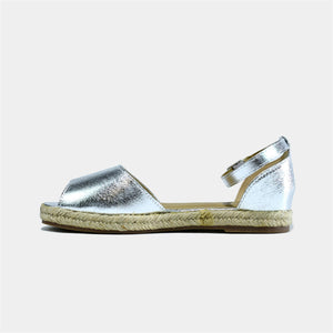 Peep Toe Espadrilles in Silver