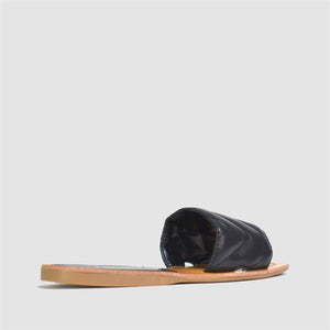 Wood Effect Holiday Sandals in Black