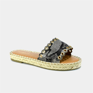 Espadrille Flats in Natural Snake