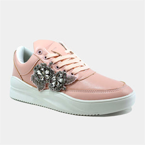 Basic Trainer with Diamante Detail in Pink