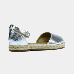 Peep Toe Espadrilles in Silver