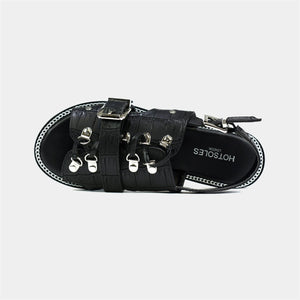 Metal Buckle Strap Slider in Black