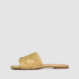 Extra Square Toe Quilted Sandal in Nude