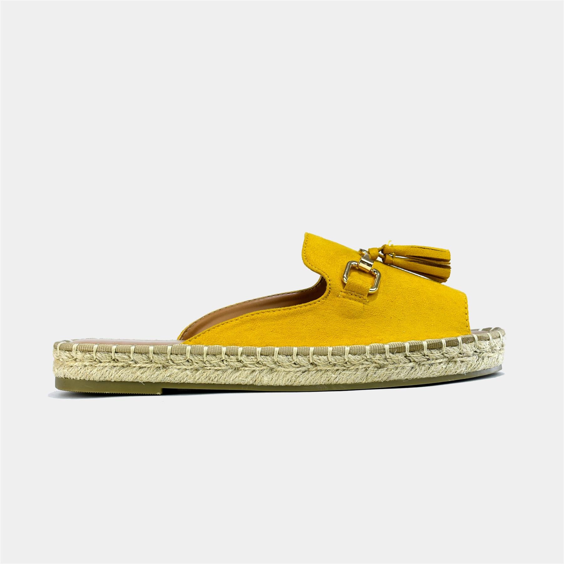 Slip on Flat with Stylish Tassel in Yellow