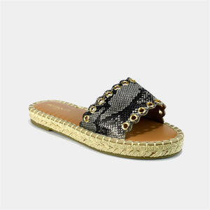 Espadrille Flats in Natural Snake