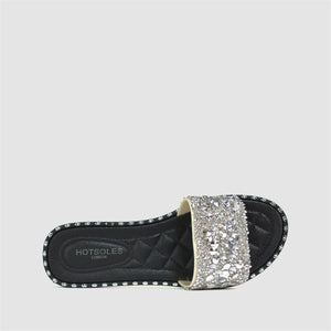 Glitter Glam Flat Slider in Silver