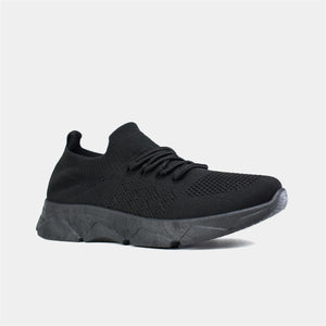 Breathable Knitted Trainer in Black