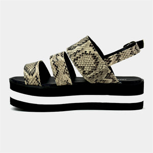 Triple Layered Foam Sole Sandals in Snake