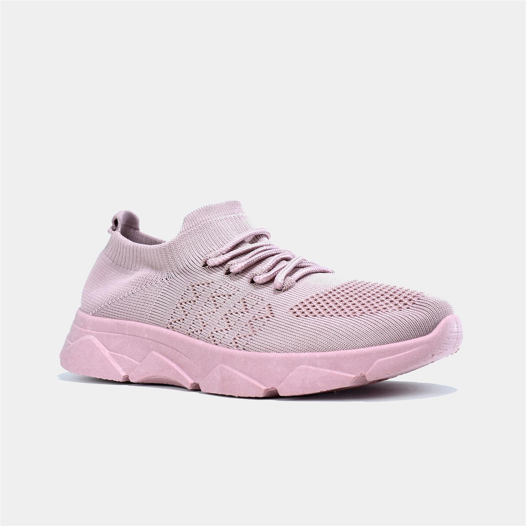 Breathable Knitted Trainer in Pink