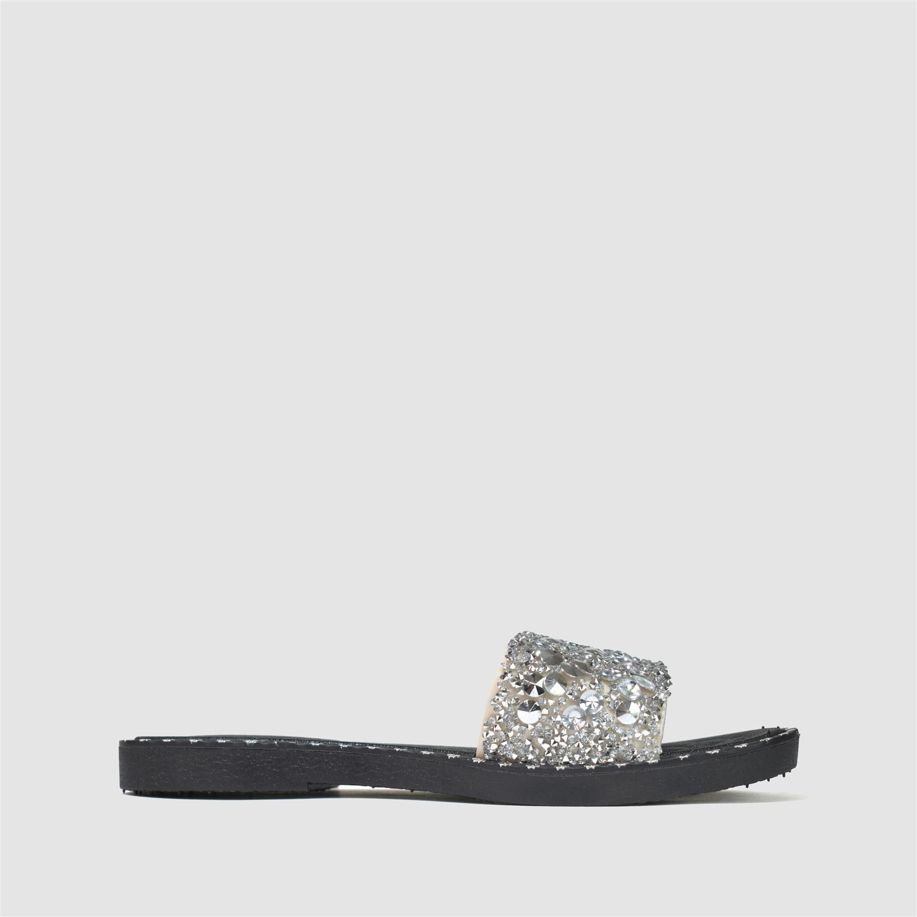 Glitter Glam Flat Slider in Silver