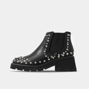 Pointed Toe Diamante Cowboy Boots in Black