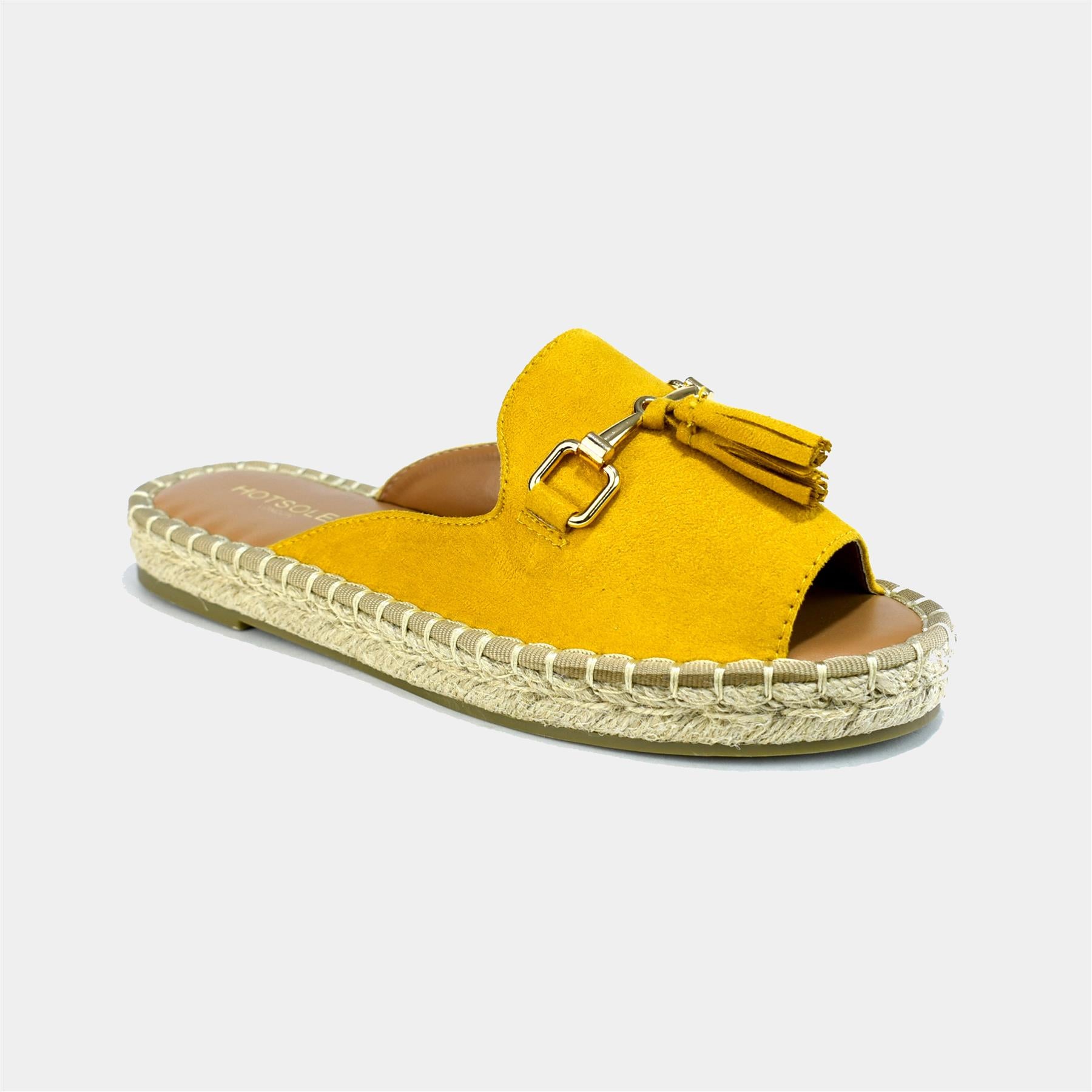 Slip on Flat with Stylish Tassel in Yellow