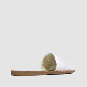 Wood Effect Holiday Sandals in White