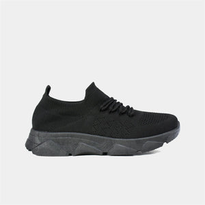 Breathable Knitted Trainer in Black